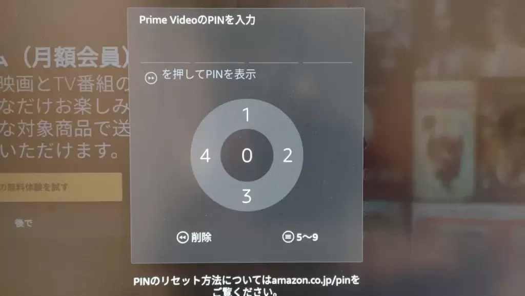 購入前にPINの入力を求められる